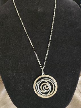 NWT Two-Tone Spiral Pendant Necklace - Silver and Gold Accent